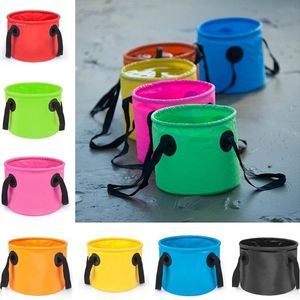 Nya 7Colors Fiskehink 11L Vattentät Förvaring Bärbar Fällbar Utomhus Skopa För Camping Fiske Vandring Durable Container Buckets 4919