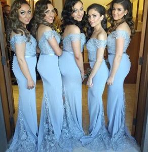 2020 Light blue Short Sleeve Junior Bridesmaid Dresses Sexy Open Back Sash Lace Chiffon Long Formal Prom Party Evening Gowns New Designer