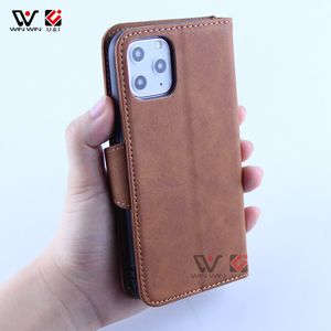 2021 Luksusowy orzech flip flip skórzany niestandardowy puste etui na telefon komórkowy dla iPhone 7 8 plus 11 12 Pro XS Max Back Cover Shell Hurtownie