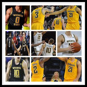 2021 Basket Wichita State Shockers College Tröjor Custom GRANT SHERFIELD Fred Vanvleet JAIME ECHENIQUE WADE BURTON ETIENNE DENNIS