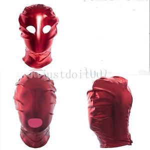 Bondage Blindfold Eye Face Mask Bocca aperta Cappuccio Full Head Balaclava Restraint roleplay #R65