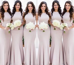 New Design Halter Neck Bridesmaid Dresses Simple Mermaid Summer Country Garden Formal Wedding Party Guest Maid of Honor Gowns Plus Size