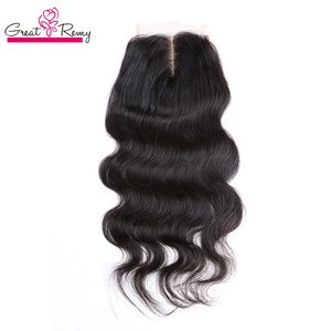 3 Way Part Lace Closure Hairpieces Hair Extensions 8"-26" Mongolian Unprocessed Human Hair Body Wave Natural Color 4x4 Drop Shipping