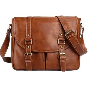 حقيبة Satchel Men Pu Retro Cross Flap Pocket Hasp Cross Body Bags Coffee Coffee