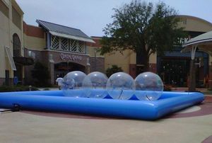 Wasserball-Pool, aufblasbare Pools mit 6 Bällen, 6 x 4 m, hochwertiges kommerzielles PVC für Wate Game, kostenloser Versand, kostenlose Pumpe