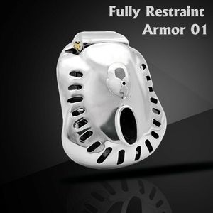 Kyskhetsanordningar Den nya rostfria stålmannen vägrar helt Bowl Chastity Device Armor 01 A843