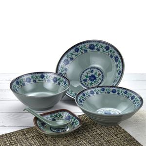 Duży Roud Bowl Hurtownie pogrubienie nici melaminowy imitacja porcelany restauracja makaron miska A5 Melamine stołowa