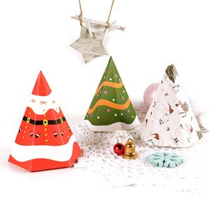 5pc Ev için Noel Dekorasyonları Mutlu Noel Hediye Çantaları Hediye Şeker Kutusu Yaratıcı Kağıt Kutu Konteyner Malzemeleri Navidad 2019, Q