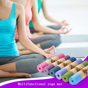 Wholesale non environmentally friendly resale online - Double layer two color elastic tpe long non slip environmentally friendly tasteless yoga mat cm color available
