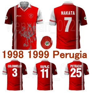 1998 1999 Perugia camisa de futebol retrô 98 99 Associazione Calcistica Perugia Calcio NAKATA RAPAJC PETRACHI camisa de futebol clássica vintage