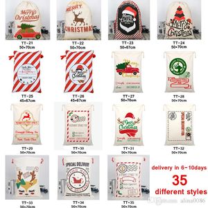 35 стилей Рождественские подарочные пакеты Новая сумка DrawString с оленями Santa Claus Sack