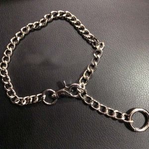 Cool Handmade Silver Chain Choker Necklace for Women Men Girls Punk Gothic Metal Chain Collar with O Round