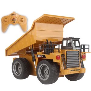 HN540 6 Canais RC Mina Dump Truck Tipper brinquedo, Diecast Alloy 01:16 Big Size veículo de engenharia, transformar a luz, para Kid Xmas presente de aniversário, 2-1