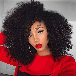 Natural Afro Kinky Curly Human Human Wigs Diva1 100% Real Brazilian Remy Glueless 360 Lace Frontal Wig 150 Density Prejeitado