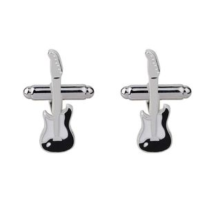 Creative music Guitar Cufflinks buttons gifts Trendy guitar bass punk hip hop cufflinks for mens shirt jewelry Gentlemen Classy