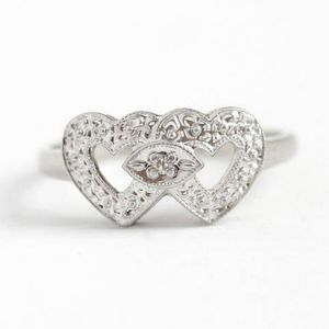 Fashionabla romantisk 925 Standard Silver Female Creative Ring Engagement Wedding Bride Princess Love Ring Size 6-10
