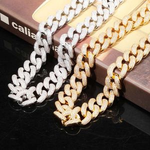 Luxury Men Diamond Necklace Chain Big Thick Iced Out Cuban Link Hip Hop Designer Jewelry Rapper Hiphop Bling Gold Silver Mens Accessories