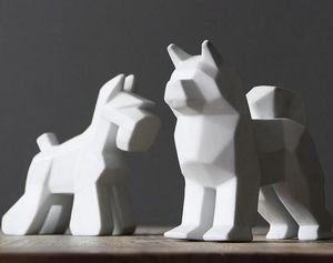 Creative ceramic dog home decor crafts room decoration ceramic kawaii ornament porcelain animal figurines decorations dog statue