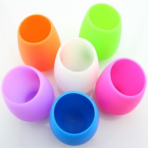 Silicone Wine Glass Stemless Tumbler Rubber Beer Mug Eco Unbreakable Cups for Cocktail Drinking Outdoor BBQ Camping Portable Wine Glasses