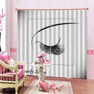 Vorhang für Wohnzimmer Lange Eyebrows Curved Wimpern HD Digital Print 3d Schöne Blackout Vorhänge