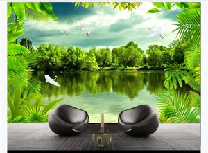 Personalizado 3D foto mural papel de parede Tropical Floresta Húmida Fantasia Natureza Natureza HD TV Fundo de Parede Pintura Decorativa