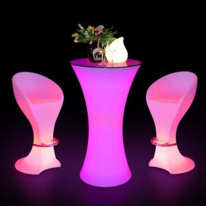 LED de plástico Bar cadeira fezes cadeira de mesa de iluminação multi cor mudança luminosa cadeira de mesa frete grátis