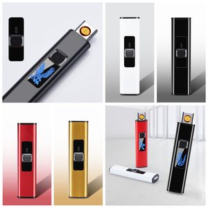 Simpatico accendino di ricarica ciclico USB colorato antivento Mini display portatile leggero Design innovativo per la pipa da fumo di sigaretta Bong