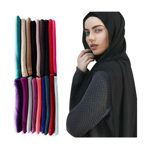 Sciarpa hijab in jersey elasticizzato di cotone Sciarpa testa musulmana da donna Veli di moda 28 colori Elasticità Foulard Femme Scialle Fabbrica