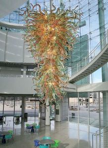 100% soffiato a bocca CE UL vetro borosilicato di Murano Dale Chihuly Art Hall pendente Lobby lampadario di cristallo italiano