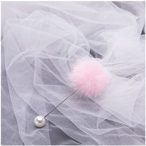 Simpatico fascino perla spilla per perle per le donne in pelliccia di pelliccia coreana piercing poltiglia spugole colletto maglione gioielli regalo festa di nozze per le donne ragazze