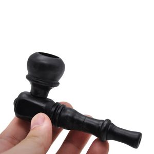 High Quality Classic Handmade Black Wood Smoking Pipe With 15MM Bowl Tobacco Herb Cigarette Pipe Pocket Size Wholesale