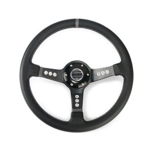 Quality 14'' 350mm Steering Wheel gray Leather ND Rally Tuning Drift Racing Steering Wheel SPCO Have logo