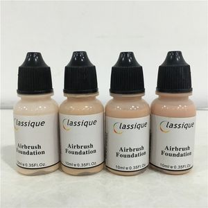 Спрей Фонд Макияж Airbrush Высокая четкости Дышащие фундаменты Classique Blemish Полный охват HD Лицо Макияж 4 оттенков 10 мл