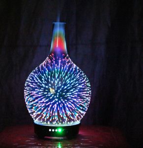 7 цветная светлая 3D стеклянная ваза ароматерапия эфирное масло ароматический диффузор изменение и Безводное автоматическое отключение прохладный туман увлажнитель воздуха Y200416