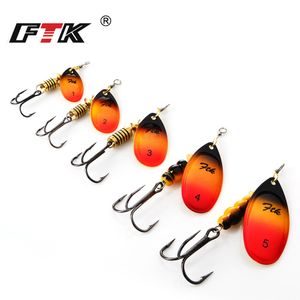 Sports FishinFishin FTK 1Pcs 4 7 12g 18g 20g With Feather Treble Hooks Hard Spoon Bass Lures Metal Lure For Fishing
