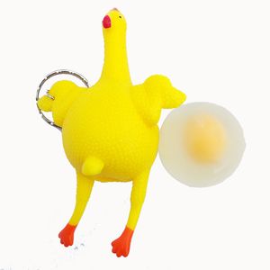 Halloween Whole Person Toys Chicken Creative Keychain Laying Hen Venting Decompression Spoof Plastic Toy Birthday Party Gifts BH2178 CY