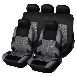 Embroidery Car Seat Covers Set Universal Fit Most Cars Covers with Tire Track Detail Styling Auto Interior Decoration Car Seat Protector