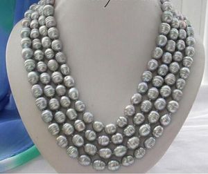 Gioielli 004.662 12 millimetri barocco naturale grigio mare del sud d'argento da 50 pollici collana di perle