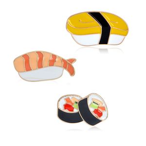 Women Brooches Pins Cute Food Sushi Metal Kawaii Enamel Pin Badge Buttons Brooch Shirt Denim Jacket Bag Decorative Funny for Women Men