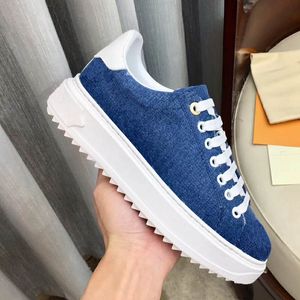 Lyxiga skor Kvinnor Mens Denim Mode Märke Time Ut Sneakers Storlek 35-45 Modell HY314