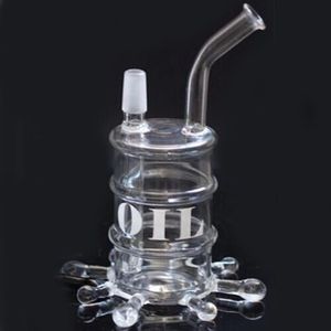 18 cm Tall Clear Hookahs Rökning Vattenglas Bongs med matchande 14.4mm Joint Glass Bowls