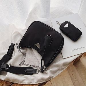 2 w 1 Projektant Torby Nylon Waistbag Chest Pack Torba Torebka Dopasuj Tkanina Tote Canvas Torebki Łańcuchy Tote Skrzydła Torba Crossbody Torebka