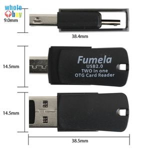 Cor Alta eficiência Universal Cartão Leitor de Celular PC PC Reader Micro-USB OTG LEITOR DE CARTÃO OTG TF / SD Armazenamento Flash Viaja 300 pcs / lote