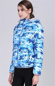 ファッションプリントレディースデザイナーコットンパッドドジャケットファッションスリムポケットパネルパネルレディースフード付きコットンコートカジュアル女性服