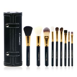 9PCS SET KIT Makeup Brushes Travel Beauty Professional Wood Handle Foundation Lips Kosmetika med hållare Cup Case PPA308