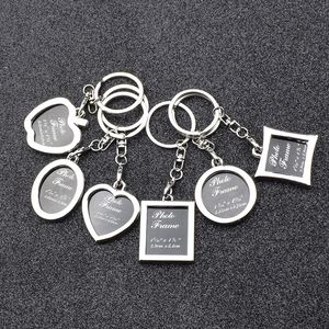 6 Modeller Foto Frame Nyckelringslegering Locket Lover Bild Key Chain Key Rings Heart Pendants For Women Men årsdag Present