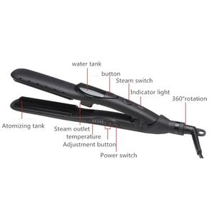 Professional Steam Hair Straightener Ceramic Hair Flat Iron Sprayer Curler Fast Warm Up Hair Styling Tool 1654