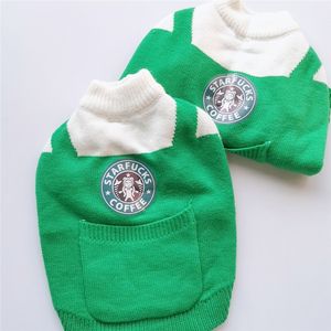 Felpa con orsacchiotto con lettera divertente Cappotto per cani con cinturino verde Felpa con gatto di strada in cotone Abbigliamento per animali domestici all'aperto Maglioni morbidi per cani