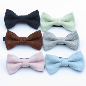 Children Wool Bow tie 10*5.5CM 12 colors For Baby Boys Bowtie Solid Color Child Kids bowknot Ties