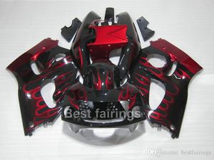 ZXMotor högkvalitativ fairing kit för SUZUKI GSXR600 GSXR750 SRAD 1996-2000 Svart röd GSXR 600 750 96 97 98 99 00 Fairings GV34